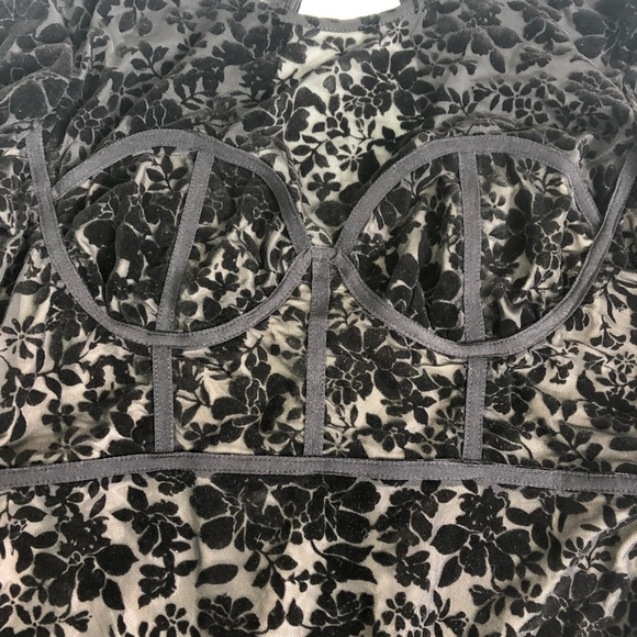 SOLD Lulus Cor-Set to Go Black Burnout Velvet - Picture 11 of 14